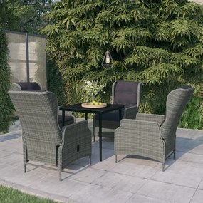vidaXL 5 pcs conjunto de jantar para jardim cinzento-claro