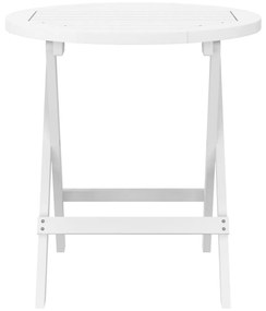 Mesa de jardim dobrável Ø 46 cm madeira de acácia maciça branco