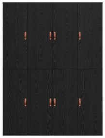 Cama box preta em carvalho 135x190 cm
