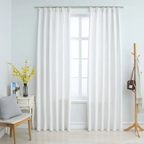 vidaXL Cortinas blackout com ganchos 2 pcs 140x225 cm branco sujo