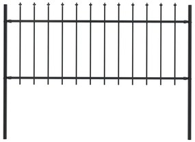 vidaXL Cerca de jardim com topo em forma de lança em aço 181x80 cm, preta