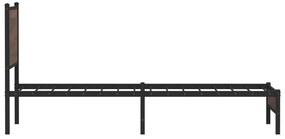 Estrutura de cama sem colchão 90x200 cm metal carvalho castanho