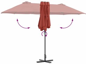 Guarda-sol de Jardim Terracota 380 x 196 x 235 cm