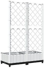 Vaso/floreira de jardim c/ treliça 80x40x121,5 cm PP branco
