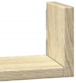 Prateleira de parede 3 pcs derivados de madeira carvalho sonoma