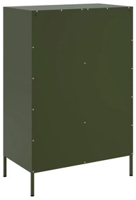 Móvel alto 68x39x101,5 cm aço laminado a frio verde-azeitona