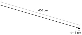 Sistema de iluminação de trilho moderno preto monofásico 600 cm com fonte de alimentação redonda - Magnetic Moderno