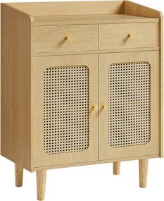 Aparador com portas em estilo Rattan 40 x 70 x 90 cm Coleção BOHOVEN bege carvalho