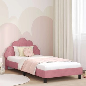 vidaXL Estrutura de Cama Infantil com Cabeceira Rosa 80 x 200 cm