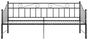 Estrutura sofá-cama de puxar 90x200 cm metal preto