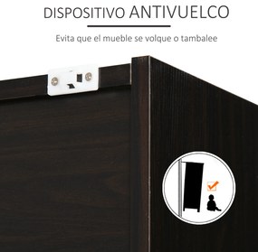 HOMCOM Estante para Livros de 5 Níveis com Prateleira Ajustável e Desenho Anti-Tombo Estante de Armazenamento para Sala de Estar Estúdio Escritório 63x29,5x176 cm Preto