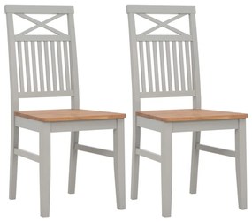 Cadeiras de jantar 2 pcs madeira carvalho maciço cinzento - 278556