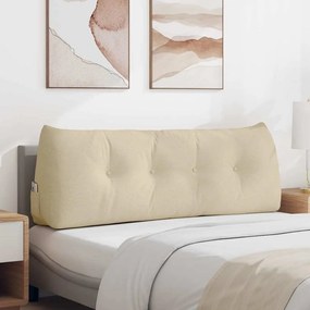 vidaXL Travesseiro para Costas Creme 140 x 24 x 50 cm tecido