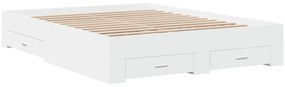 Estrutura de cama c/ gavetas 160x200cm derivados madeira branco