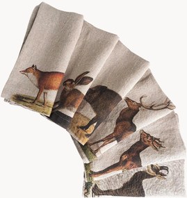 Guardanapos em linho Wild Animals, conjunto de 6