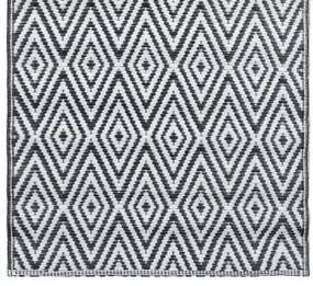 Tapete de exterior 120x180 cm ARAKIL PP branco e preto