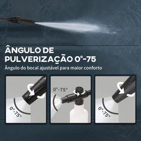 DURHAND Lavadora de Alta Pressão 1600W Caudal 432 L/h Bomba de Alumíni
