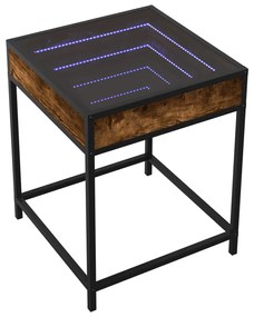 Mesa de cabeceira c/ LED Infinity 40x40x51 cm carvalho fumado