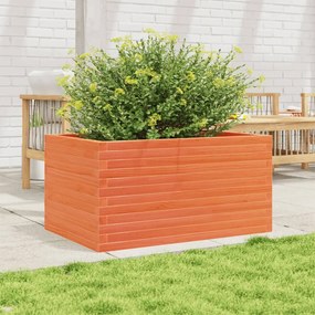 Vaso/floreira de jardim 90x60x46 cm pinho maciço castanho-mel