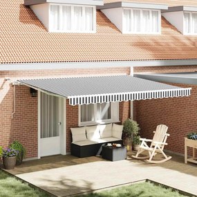 vidaXL Toldo retrátil automático com LED 450x300 cm antracite/branco