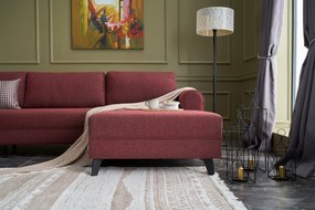 Sofá-Cama de Canto Belen – Vermelho Claret – 300x78x202 cm