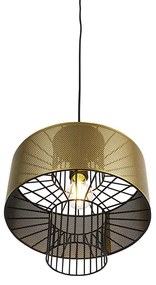 Candeeiro de suspensão design dourado com preto 30 cm - Tess Design