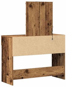 Mesa de Maquiagem com Espelho e Luzes LED Madeira Antiga e Madeira de
