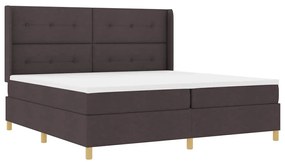 Cama Box com Colchão Castanho 200 x 200 cm em Tecido