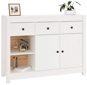 Aparador 100x35x74 cm madeira de pinho maciça branco