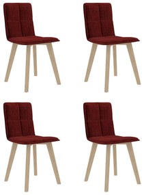 vidaXL Cadeiras de jantar 4 pcs tecido vermelho tinto