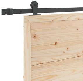Porta Deslizante Castanho 80 x 208 cm Madeira de pinho maciça
