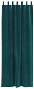 Cortinas Blackout vidaXL com Laços de Pendura 2 pcs Verde Escuro Velud