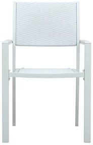 Cadeiras jardim 4 pcs plástico branco aspeto vime