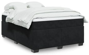 vidaXL Cama com molas/colchão 140x200 cm veludo preto
