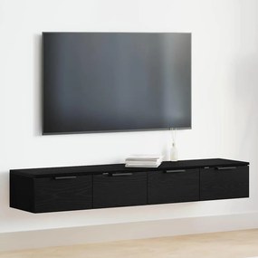 vidaXL Armários de Parede 2 pcs Carvalho Preto 68x30x20 cm Madeira Engenheirada