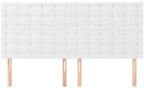 Cabeceira de cama 4 pcs couro artificial 100x5x78/88 cm branco