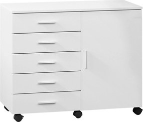 Armario escritorio com rodas 40 x 80 x 65 cm, armário para arquivos e com porta Branco