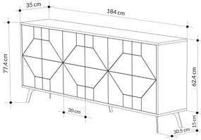 Estante Form – Nogueira e Branco – 90x132x32 cm