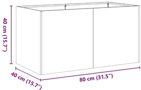 Vaso floreira 80x40x40 cm aço laminado a frio preto