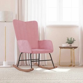 vidaXL Cadeira de baloiço veludo rosa