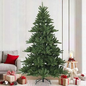 vidaXL Árvore de Natal Articulada Artificial Verde 210 cm PVC, aço