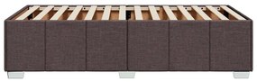 Estrutura de cama sem colchão 100x200 cm tecido castanho-escuro