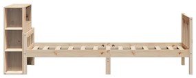 Cama com estante sem colchão 100x200 cm pinho maciço