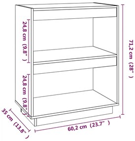 Estante para livros 60x35x71 cm pinho maciço castanho-mel