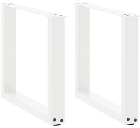 vidaXL Pés para mesa de centro em forma de U, 2 peças, branco, 50x (42-43) cm, aço