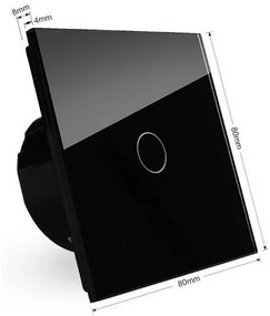 Interruptor interruptor tátil 1 botão com temporizador, Painel preto vidro temperado