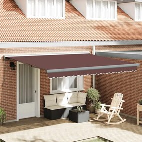 vidaXL Toldo retrátil manual 400x300 cm castanho