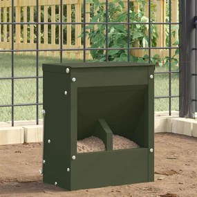 vidaXL Comedouro para Coelhos Verde Oliva 20 x 12,5 x 25 cm