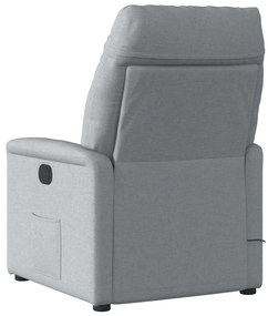 Poltrona de massagens reclinável tecido cinzento-claro