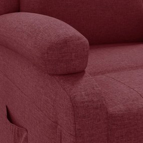 Poltrona reclinável tecido vermelho tinto